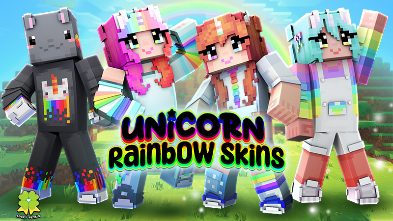 Unicorn Rainbow Skins on the Minecraft Marketplace by The Lucky Petals