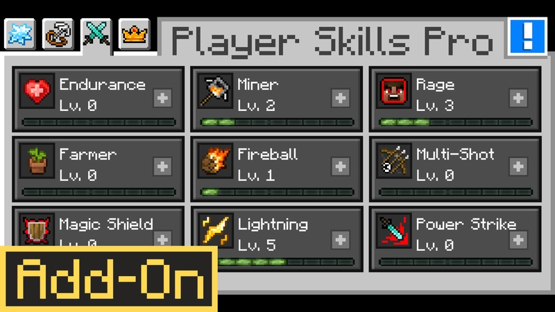 Player Skills Pro Add-On on the Minecraft Marketplace by Cubed Creations