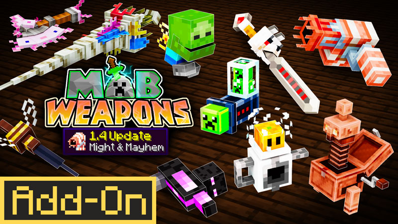Mob Weapons 1.4 Add-On on the Minecraft Marketplace by Logdotzip